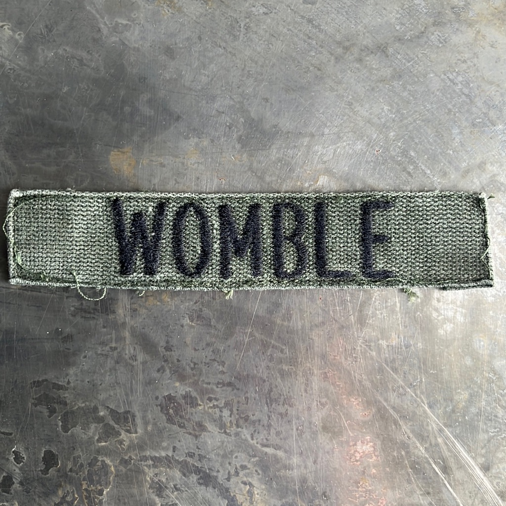 Womble Embroidered Vintage ‘Army Green’ Military Name Tape Patch Womble